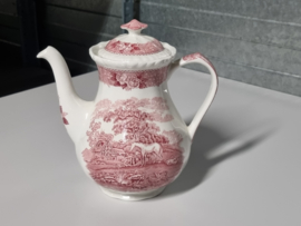 Engels rood Adams decor paarden Koffiepot