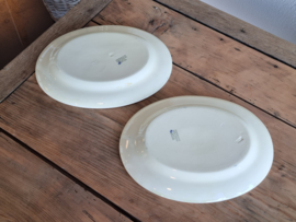 Engels Boerenbont Adderleys set 2x ovale Serveerschaal 28,5 cm
