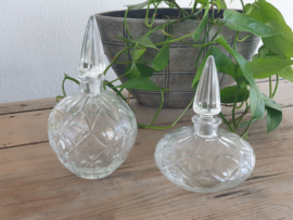 Glas Vintage merk Sia set 2x bolle Karaf