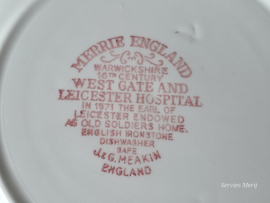Engels rood Meakin Merrie England diep bord 23 cm