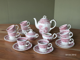 Villeroy en Boch Burgenland rood koffieservies 10 personen