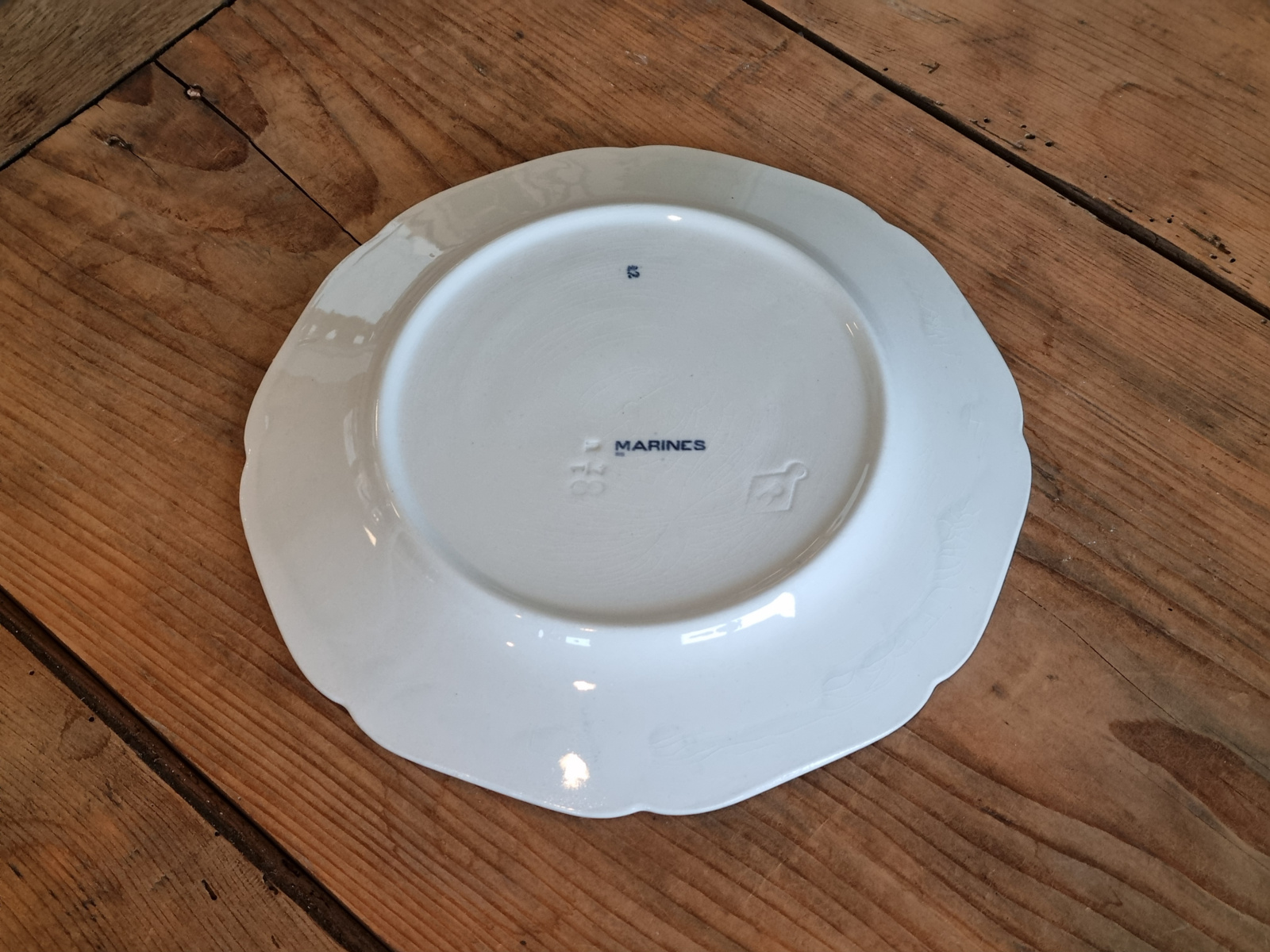 Petrus Regout Marines donkerblauw plat dinerbord 23,5 cm (hoekig model, horizon)