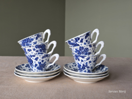 Beatrix Societe Ceramique set 6x Koffie Kop en schotel met bloemkooloortje en relief schotel