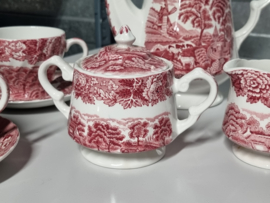 Engels rood Woods Ware Koffieservies of als Theeservies 6-pers.