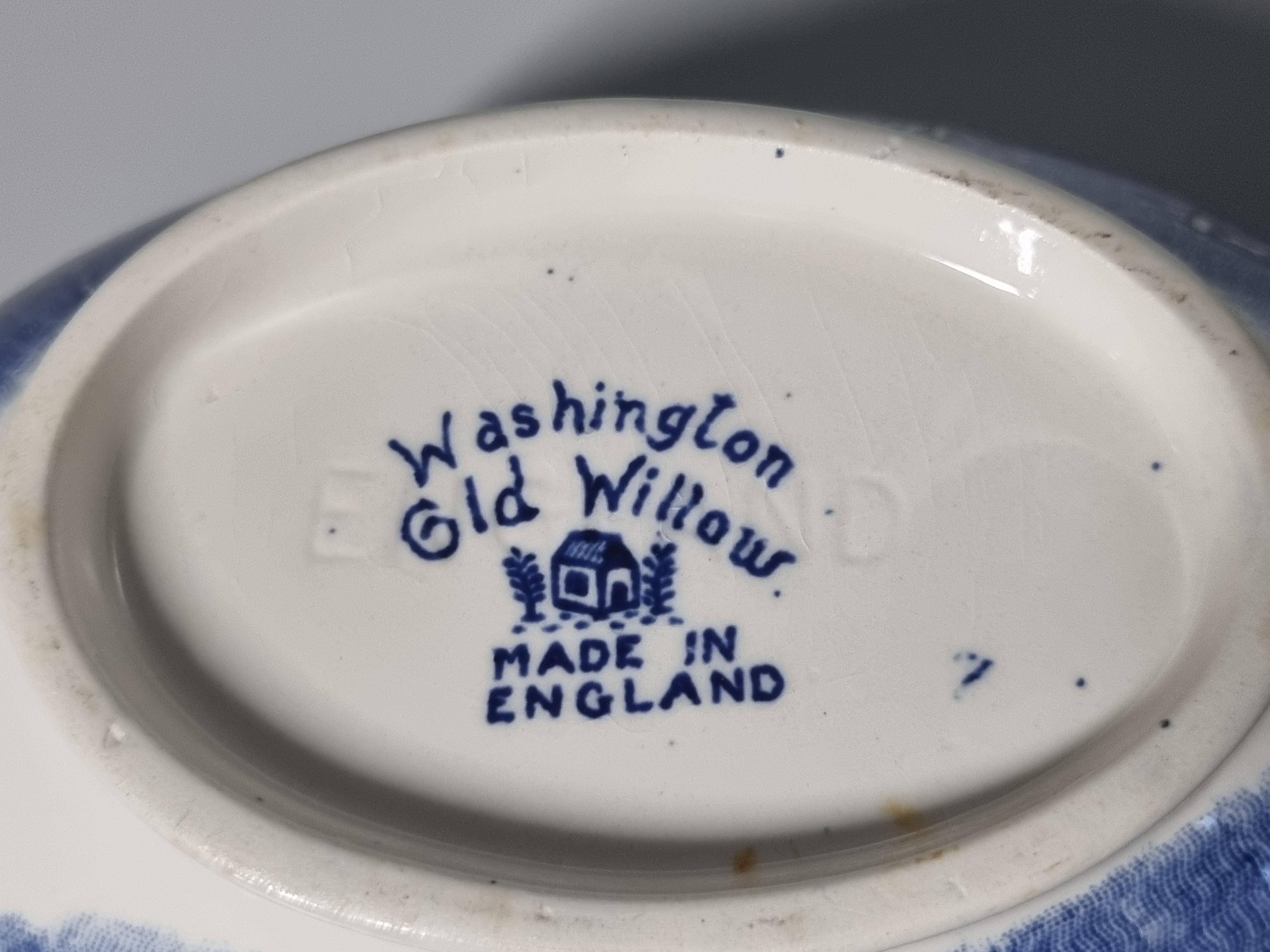 Engels blauw Old Willow Washington Sauskom met oor