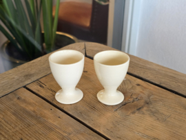 Societe Ceramique set 2x eierdopje hoog model creme