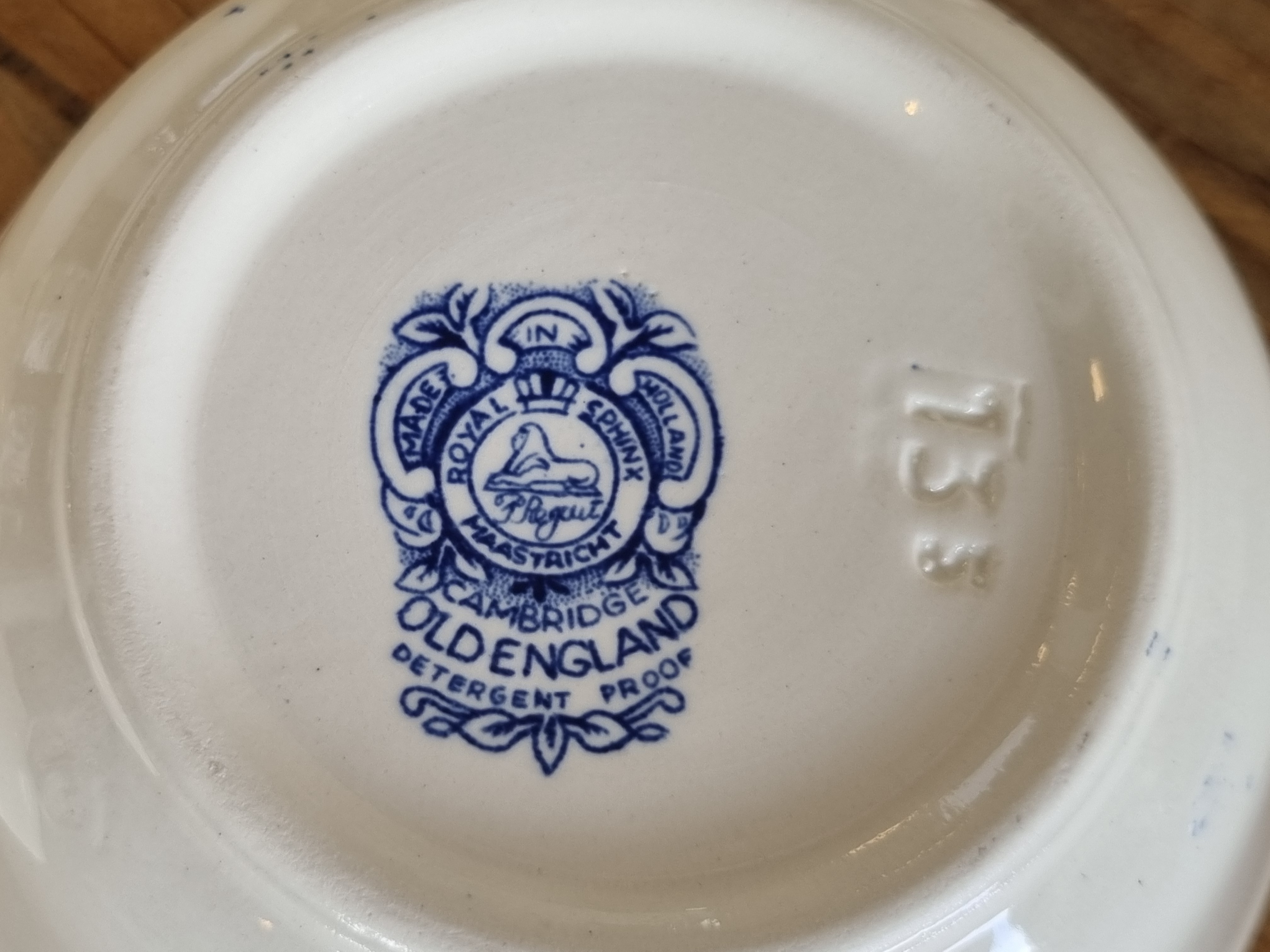 Regout Castillo Old England Cambridge blauw set 3x theezakjeslegger 8,5 cm