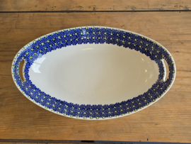 Societe Ceramique Schrijfnamendecor schaal met greepjes