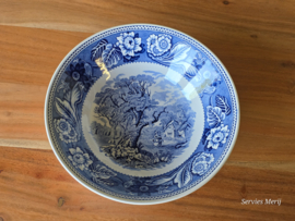 Engels blauw Wood & Sons Burslem Woodland hoge schaal 21 cm