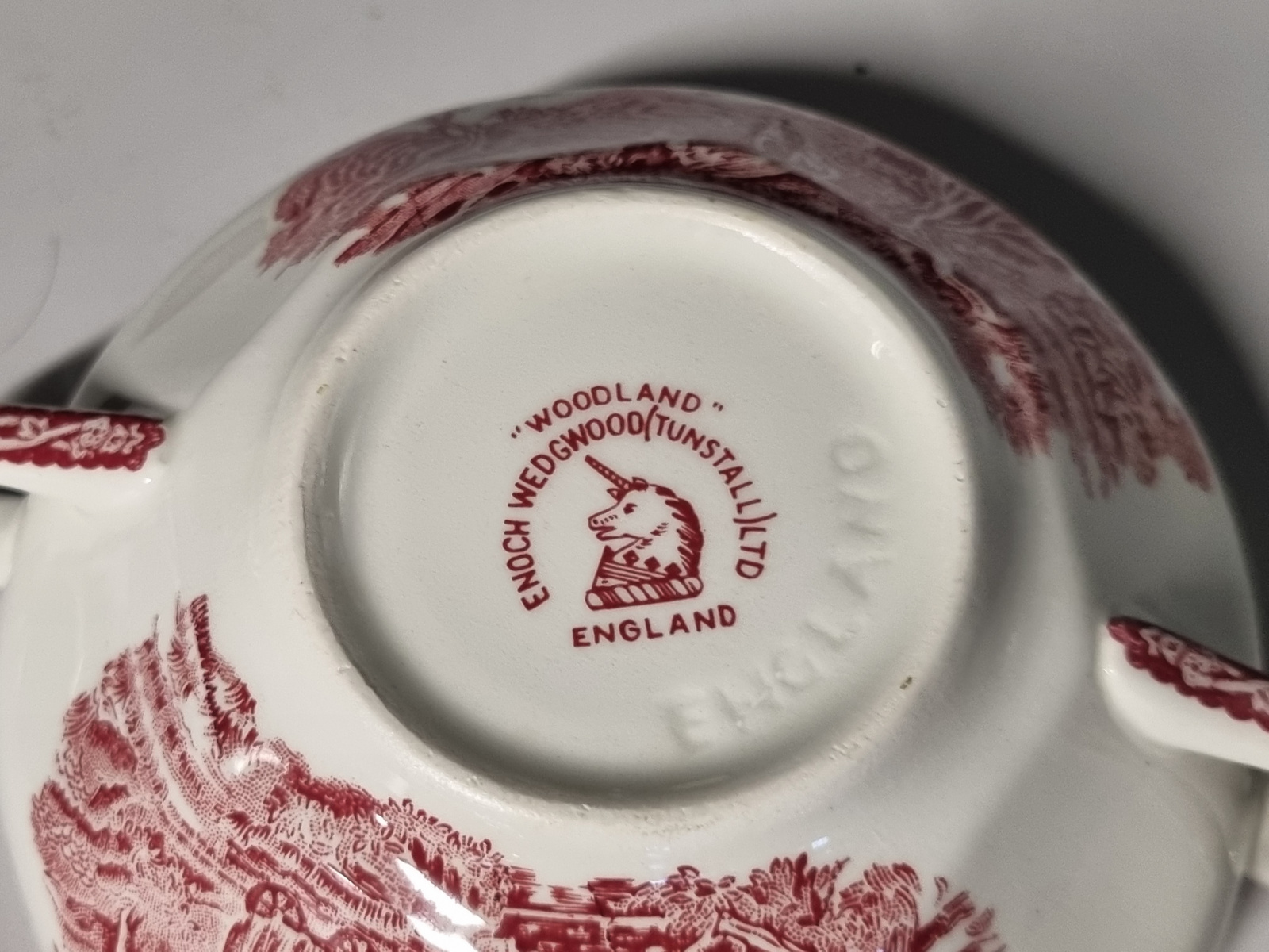 Engels rood Enoch Wedgwood Woodland set 6x Soepkom