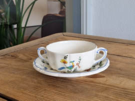 Frans GIEN decor Oiseaux de Paradis Soepkom met schotel