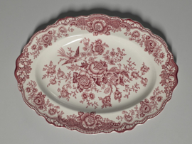 Engels rood Crown Ducal Bristol ovale schaal 31,5 cm