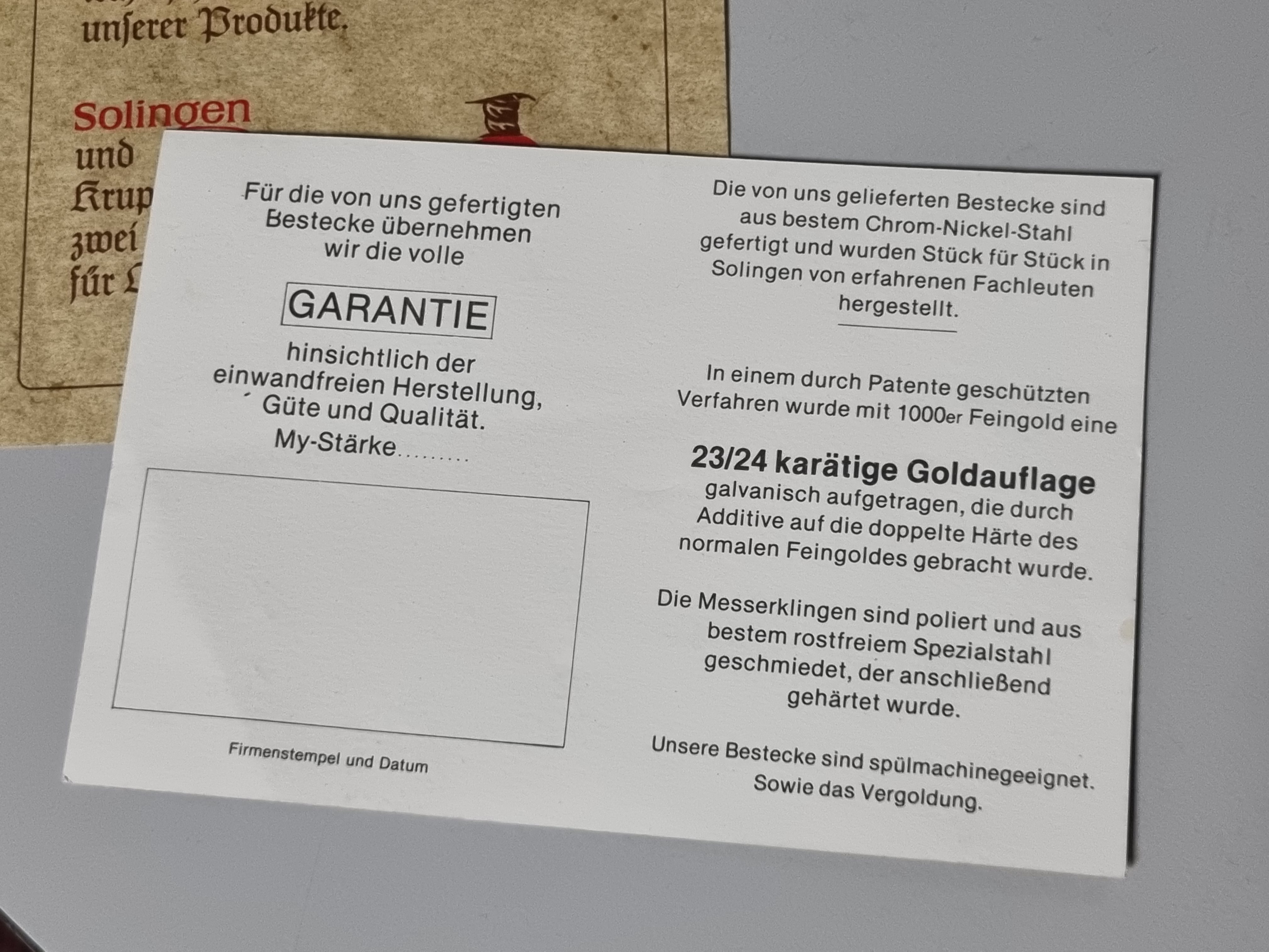 Bestekset Solingen 18/10 23/24 Karat Hartvergoldet 12 personen 72 delen