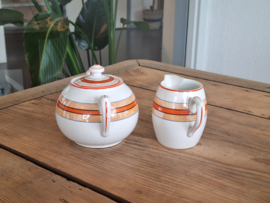 Societe Ceramique Roomstel (vintage/retro wit met oranje)