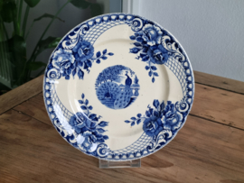 Peacock blauw Societe Ceramique Ontbijtbordje 21,5 cm (creme)