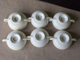 Wedgwood Edme set 6x soepkom met schotel (groen stempel)