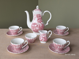 Engels rood The Hunter by Myott Koffie Theeservies 4-personen