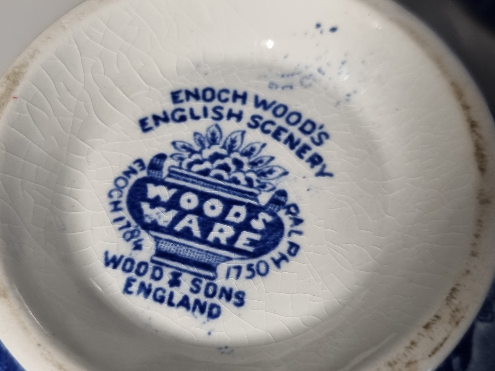 Engels blauw Woods Ware Koffiestel