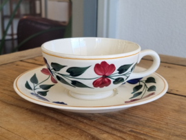 Boerenbont 418 Societe Ceramique set 6x  Kop en Schotel (kleiner model)