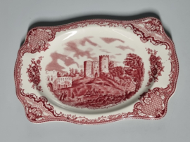 Engels rood  Johnson Bros Old Britain Castles rechthoekige schaal 26 x 17 cm