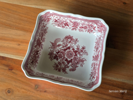 Villeroy en Boch Fasan rood hoge vierkante schaal 18 cm