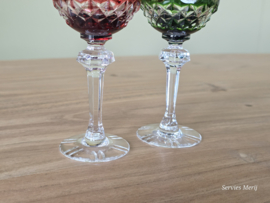 Boheems Kristal Glas set van 2x op voet 12,5 cm