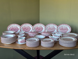 Engels rood Jachtservies Myott's Country Life Eetservies 24 persoons