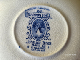 Engels blauw Johnson Bros Haddon Hall kop en schotel