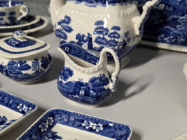 Engels Copeland Spode's Tower  blauw Ontbijtservies 6-pers