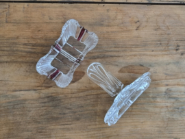Vintage glas bakje met deksel van kaptafelset