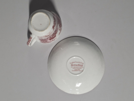 Engels rood Grindley Country Inns kop en schotel (decor binnenin)