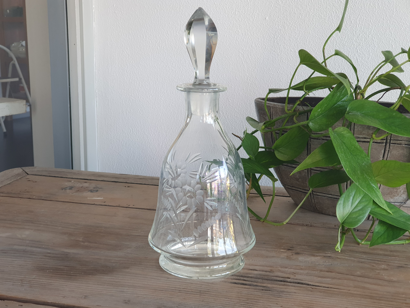 Glas Vintage Karaf geslepen glas (3)