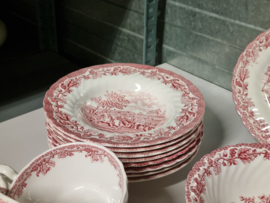 Engels rood Jachtservies Myott's Country Life Eetservies 8-pers
