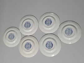 Engels blauw Liberty Blue set 6x gebaksbordje 15 cm