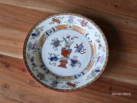 Potiche oranje gekleurd Societe Ceramique plat dinerbord 23,5 cm