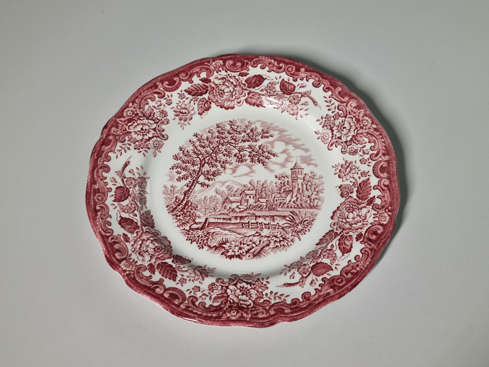 Engels rood English Style plat dinerbord 26 cm