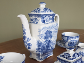 Engels blauw Royal Warwick Lochs of Schotland koffieservies theeservies 6 personen