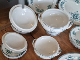 Societe Ceramique decor Anna kleur Petrol compleet Eetservies 6-pers