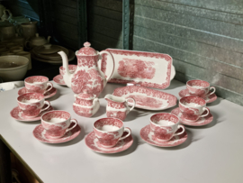 Engels rood Woodland Koffieservies Theeservies 8 persoons