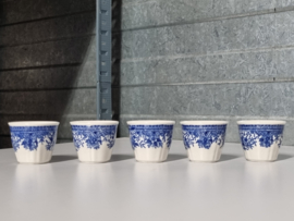 Villeroy en Boch Burgenland blauw Set 5x laag eierdopje (Zeldzaam)