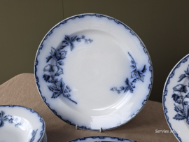 Societe Ceramique Etruria vloeiblauw compleet Eetservies 6-pers.