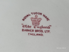 Engels rood Olde England Royal Tudor Ware Set 2x dekschaal