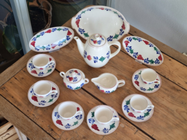 Oud Boerenbont Regout Royal Sphinx koffieservies 6 personen