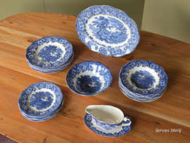 Engels blauw Enoch Wedgwood Woodland serviesset 6 personen