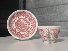 Engels rood Woods Burslem England Seaforth set 8x kop en schotel