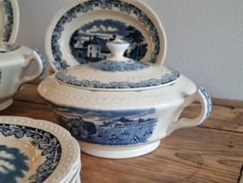 Boerenhoeve blauw Societe Ceramique Eetservies 8-pers.