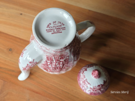 Engels rood Hostess Tableware Merrie Olde England koffiepot theepot