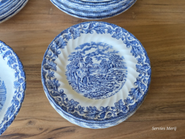 Engels blauw Jachtservies Myott's Country Life Eetservies 8 personen