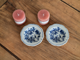 Blue Danube setje 2x Bordje met rose kaarsje