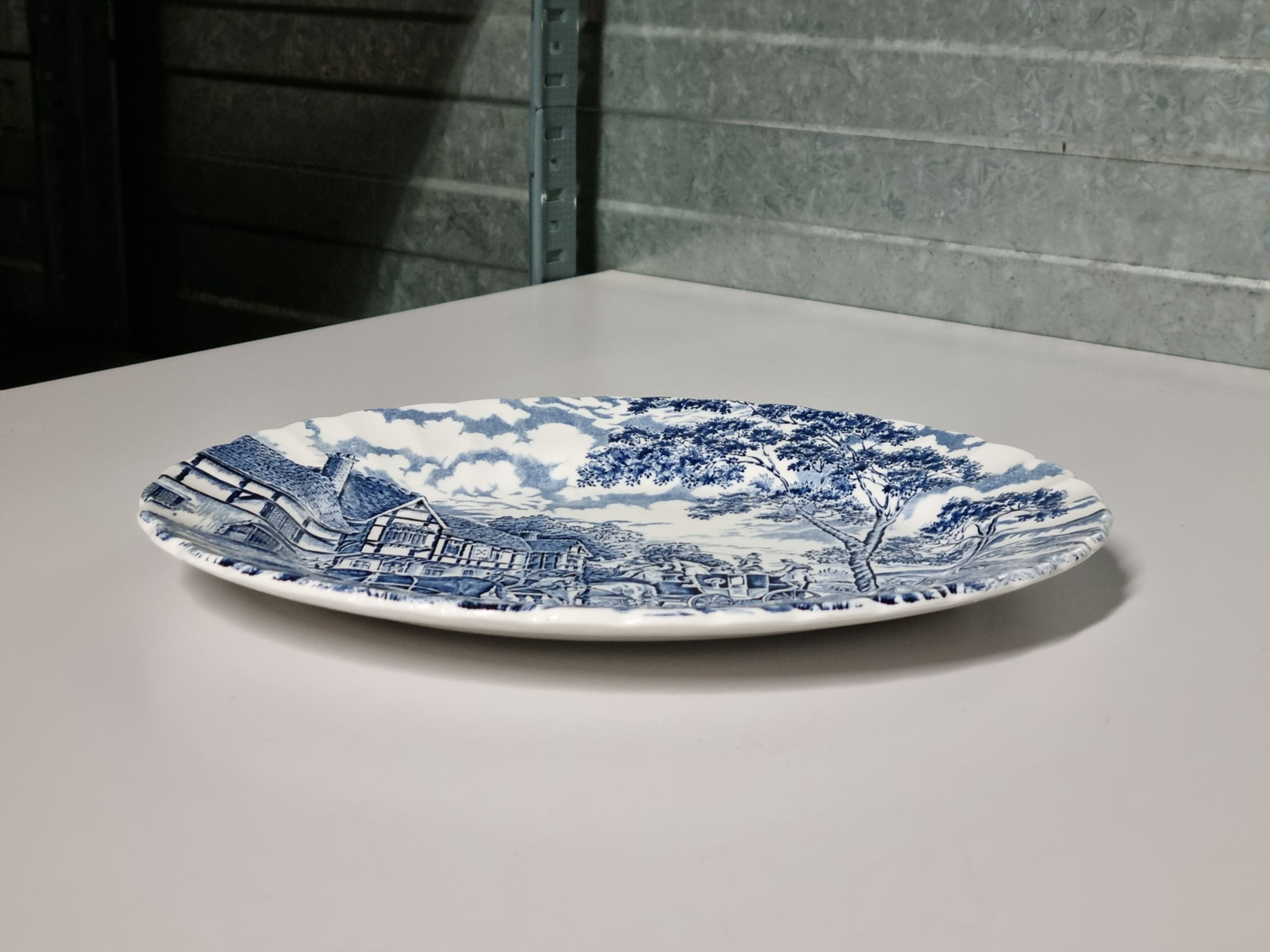 Engels blauw Myott Royal Mail ovale serveerschaal 29 cm